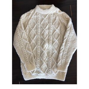 Gorgeous Hand Knit Wexford Ireland Irish Fisherman’s Sweater Parker Medium